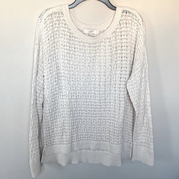 LOFT Cream Crochet Sweater - As Is - Picture 1 of 5